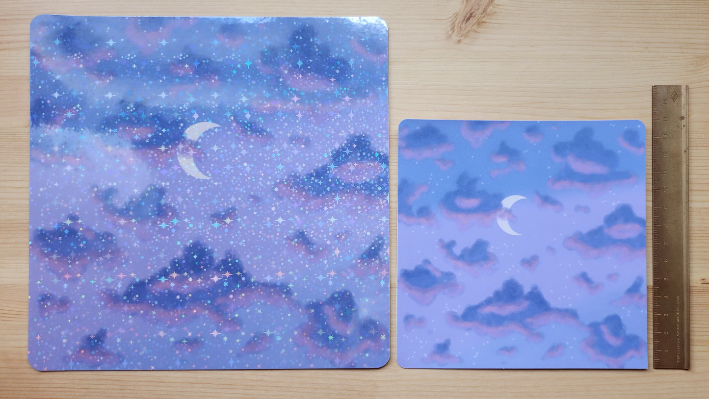 Evening Sky - Hand Drawn Square Art Print