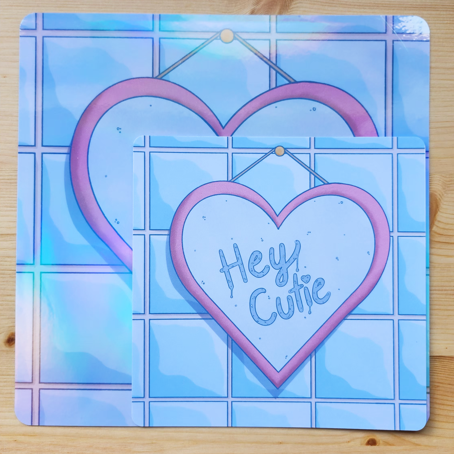 Hey Cutie - Hand Drawn Square Art Print