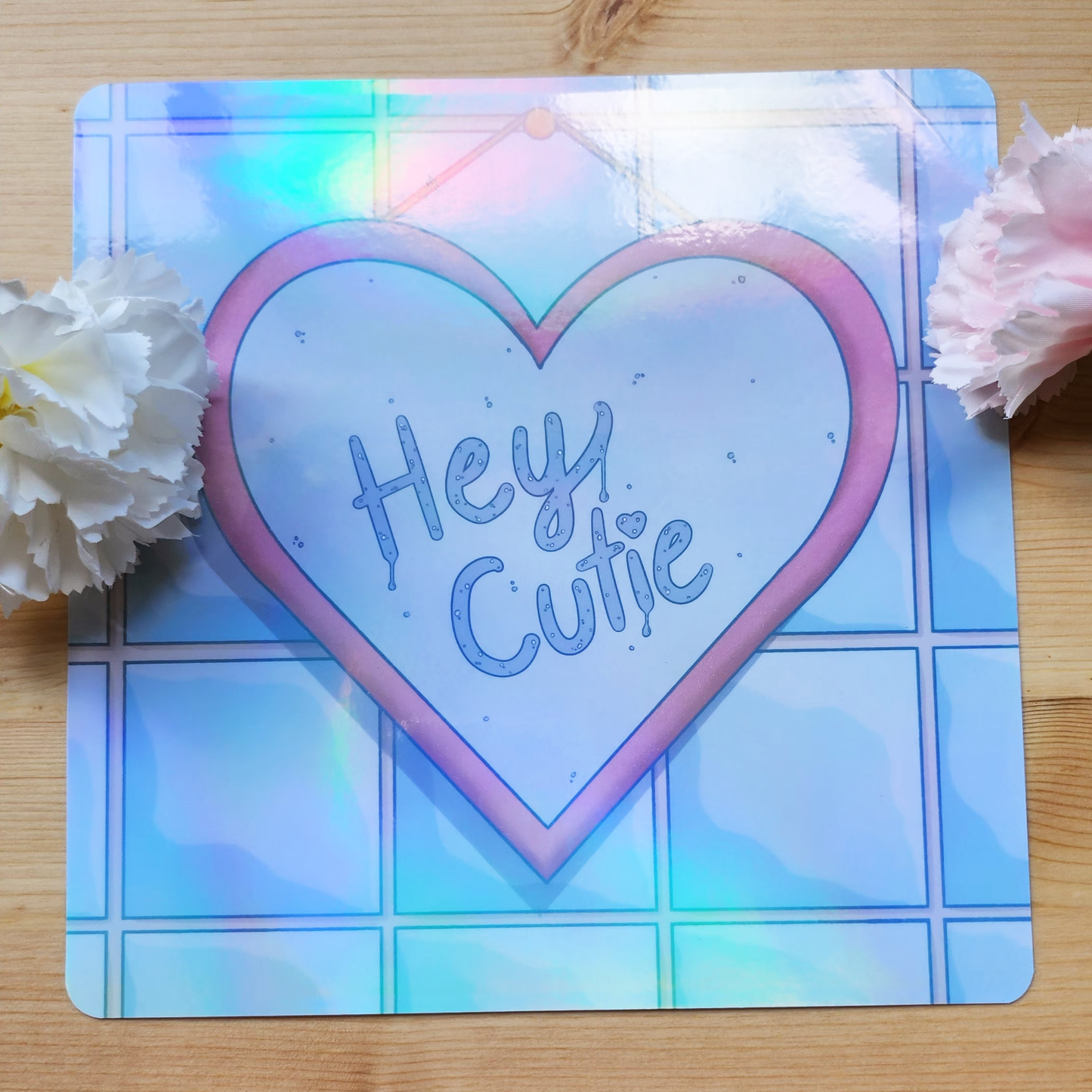 Hey Cutie - Hand Drawn Square Art Print
