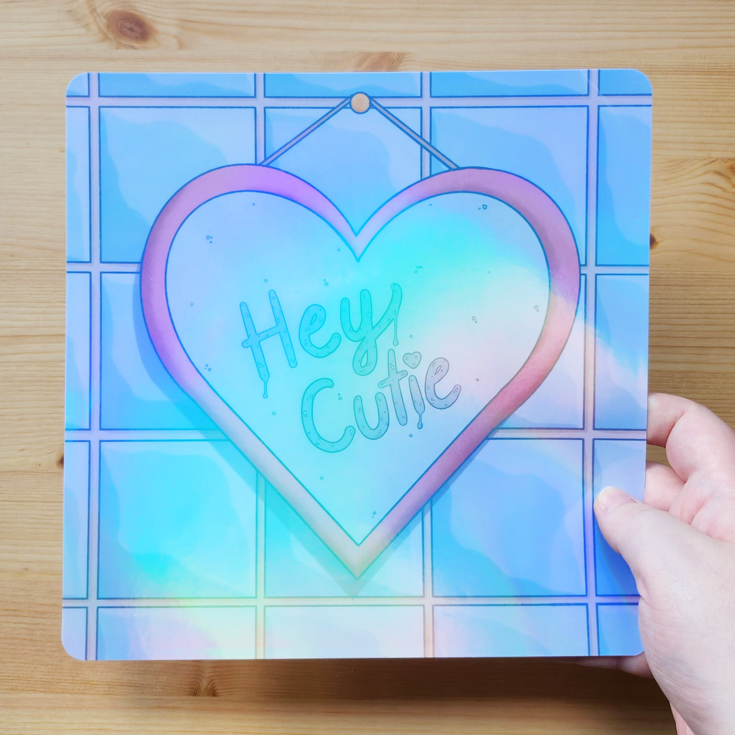 Hey Cutie - Hand Drawn Square Art Print