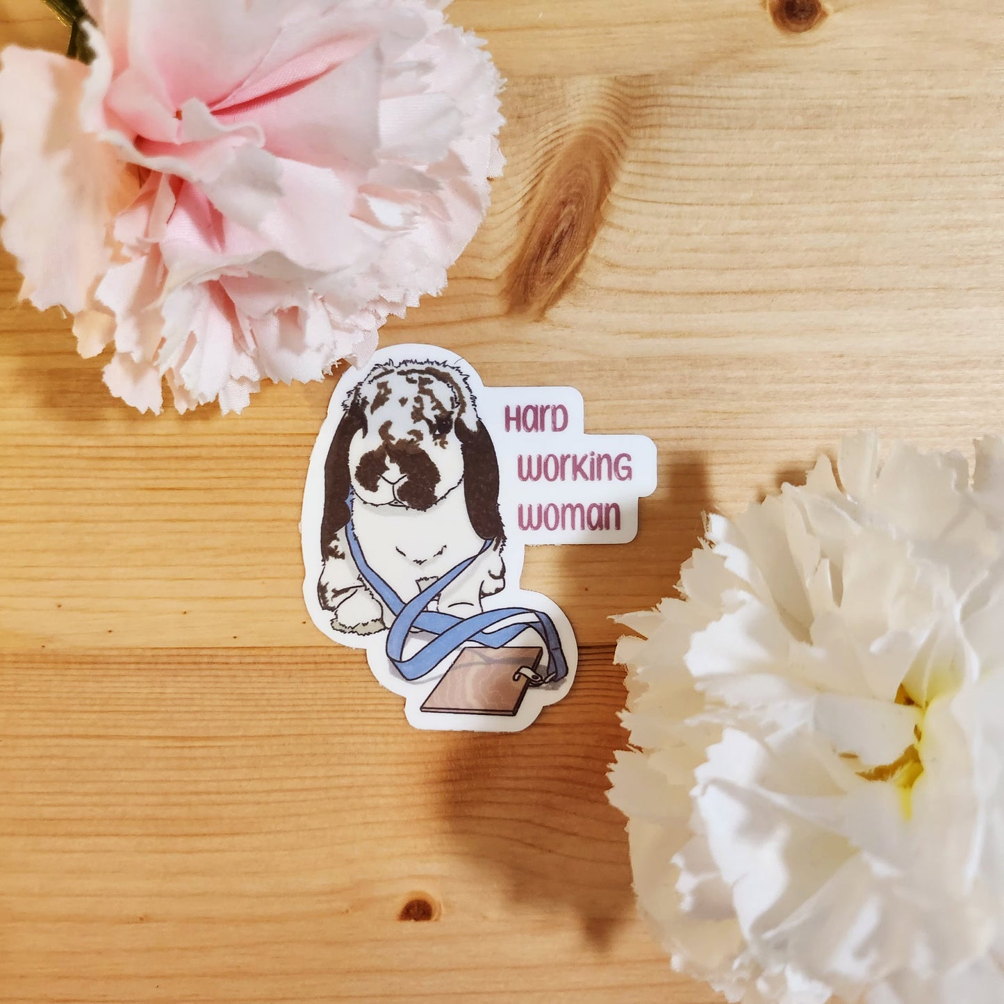 Hard Working Woman - Hand Drawn Glossy Vinyl Sticker