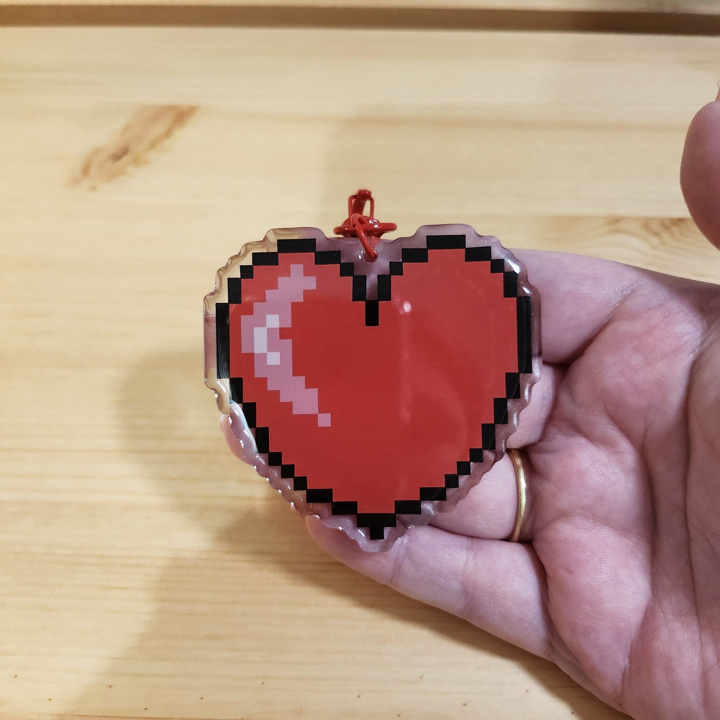 Pixel Heart Gaming Epoxy Acrylic Keychain