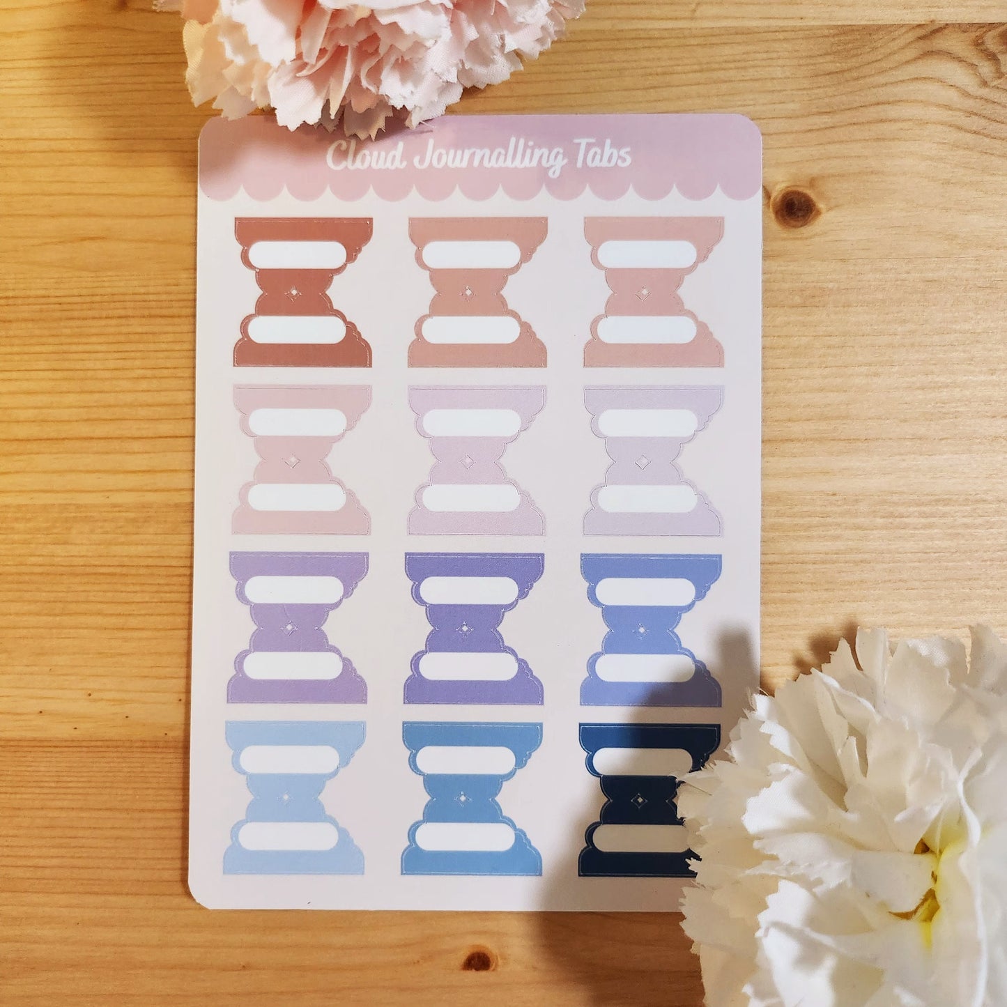 Dreamy Cloud Blank Tabs - Celestial Planner Tabs Glossy Sticker Sheet