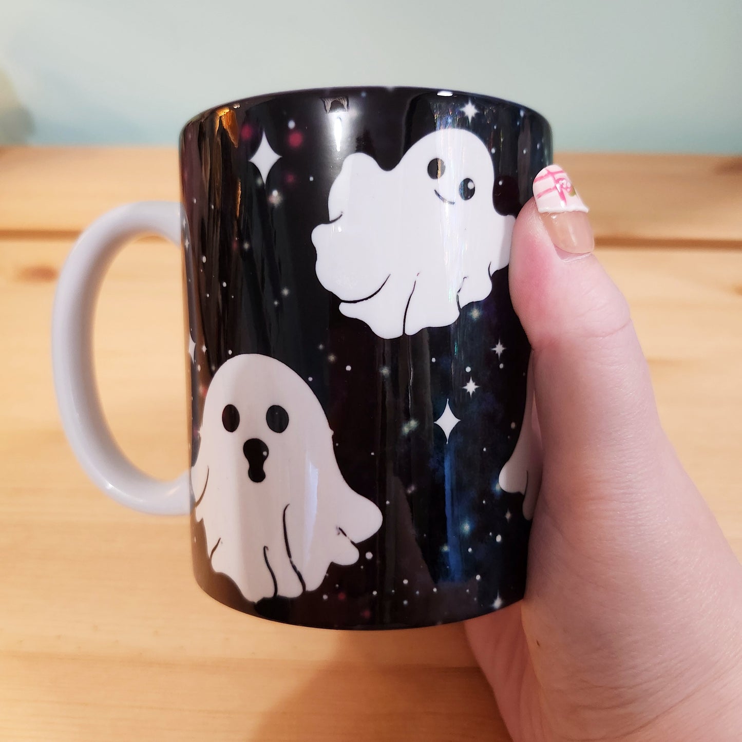 Starry Ghosts Mug - Handmade Sublimination Cup