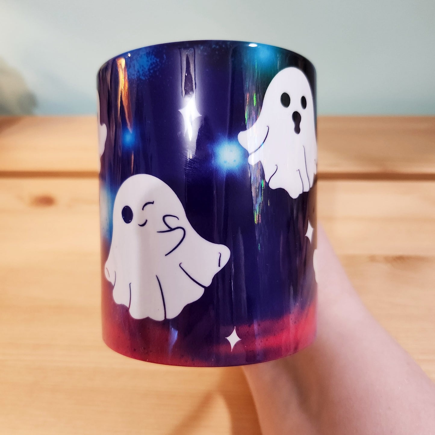 Galaxy Ghosts Mug - Handmade Sublimination Cup