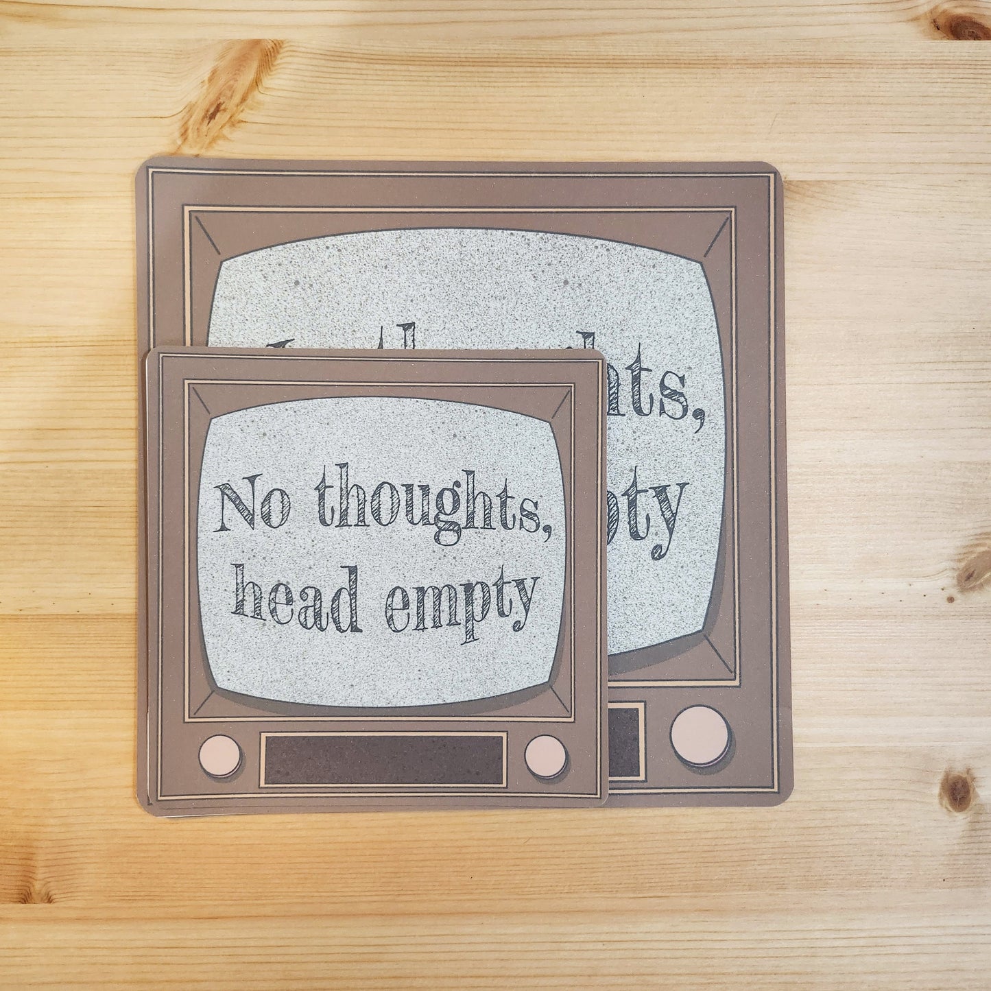 No Thoughts Head Empty - Hand Drawn Square Art Print
