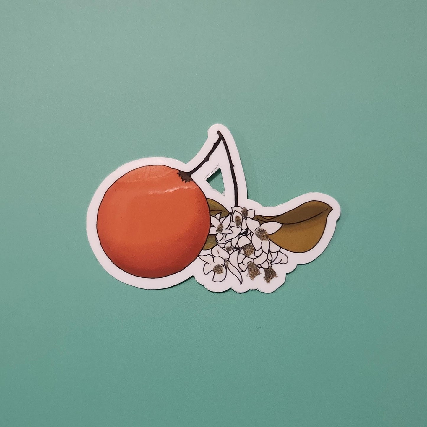 Orange Blossom - Hand Drawn Glossy Vinyl Sticker