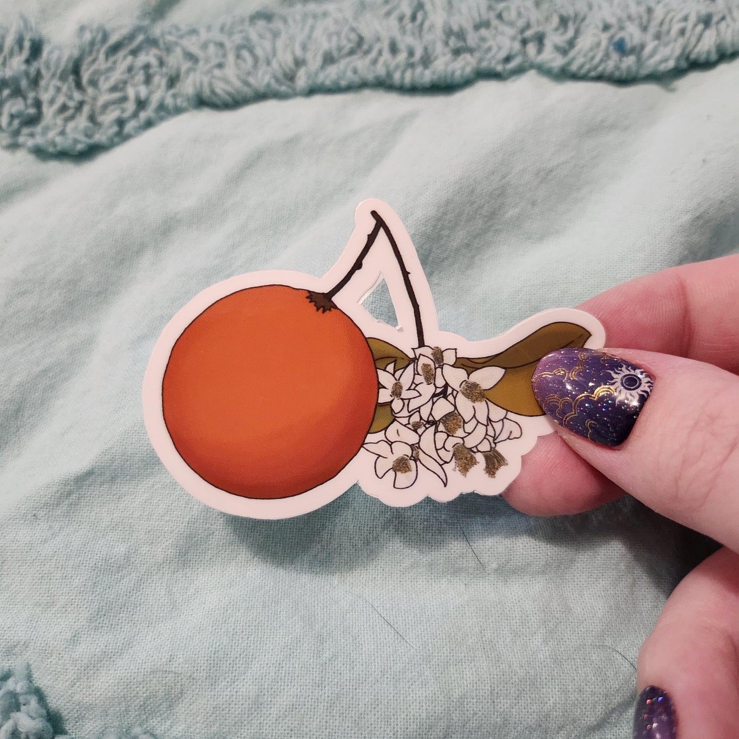 Orange Blossom - Hand Drawn Glossy Vinyl Sticker