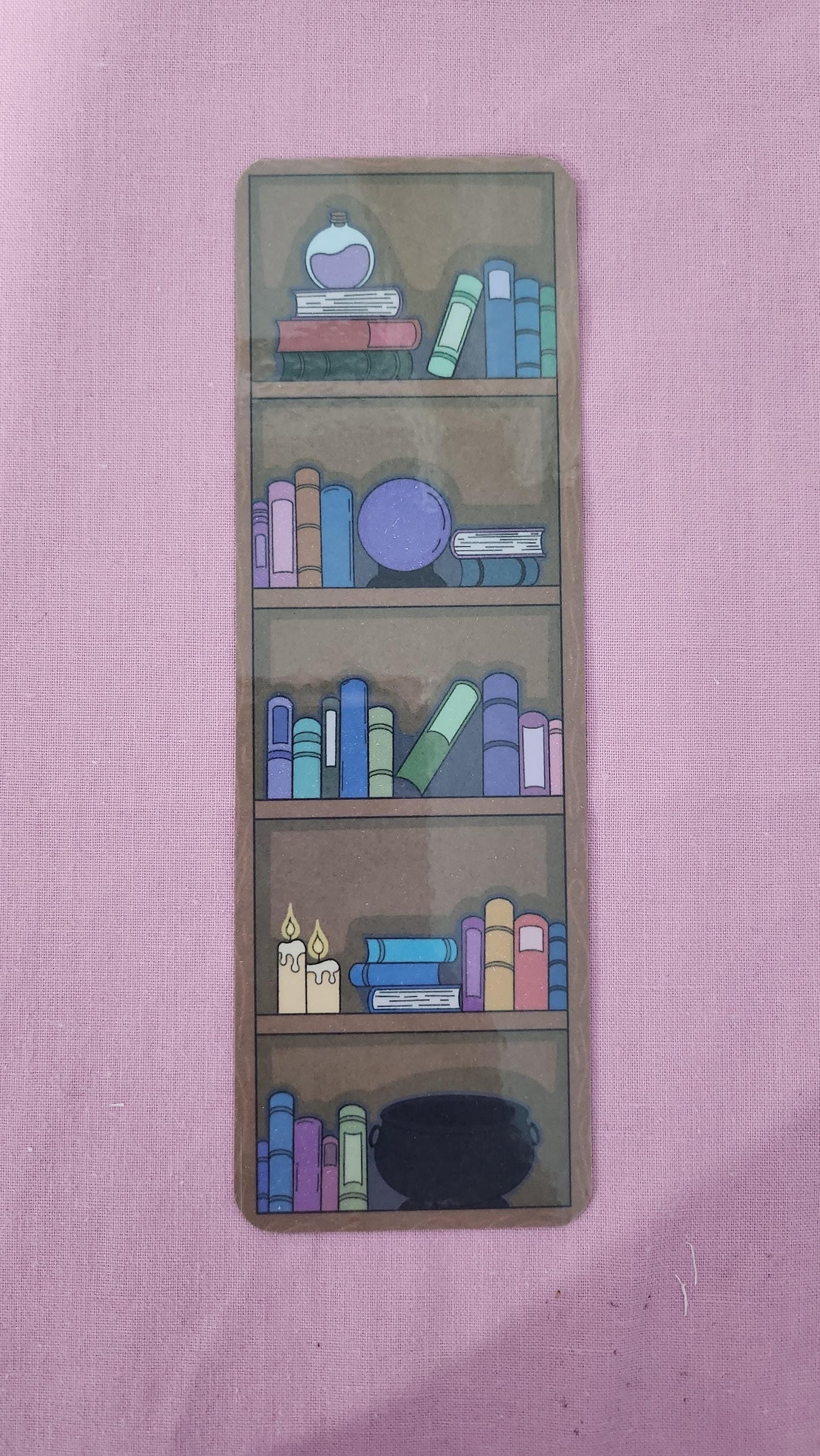 Spooky Witchy Bookshelf - Digitally Drawn Glossy Bookmark