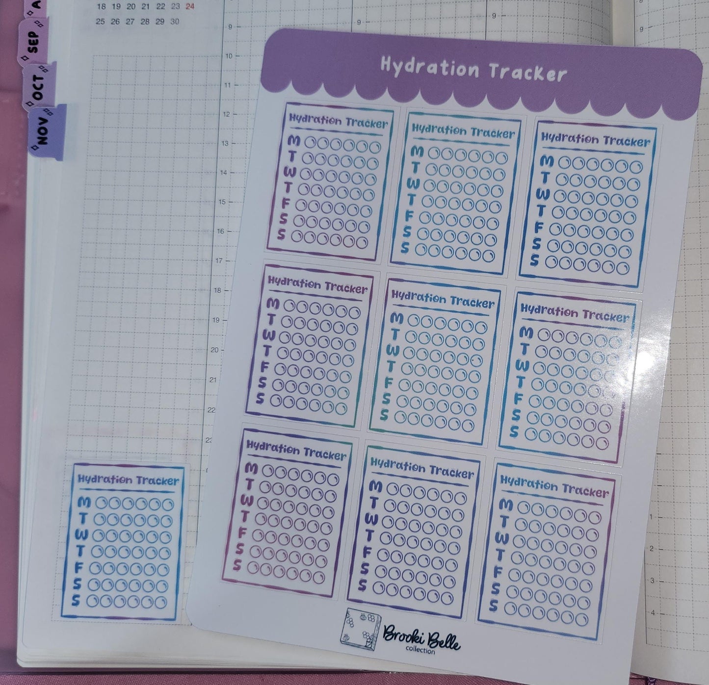 Bubbly Rainbow- Planner Sticker Sheet Hydration Tracker