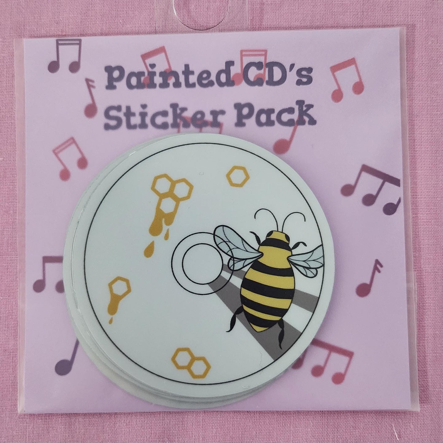 Painted CDs - Hand Drawn Glossy Vinyl Sticker Pack