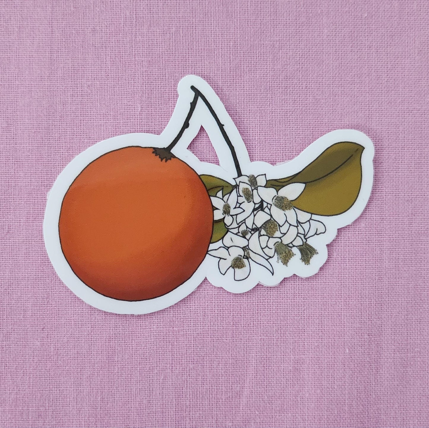 Orange Blossom - Hand Drawn Glossy Vinyl Sticker