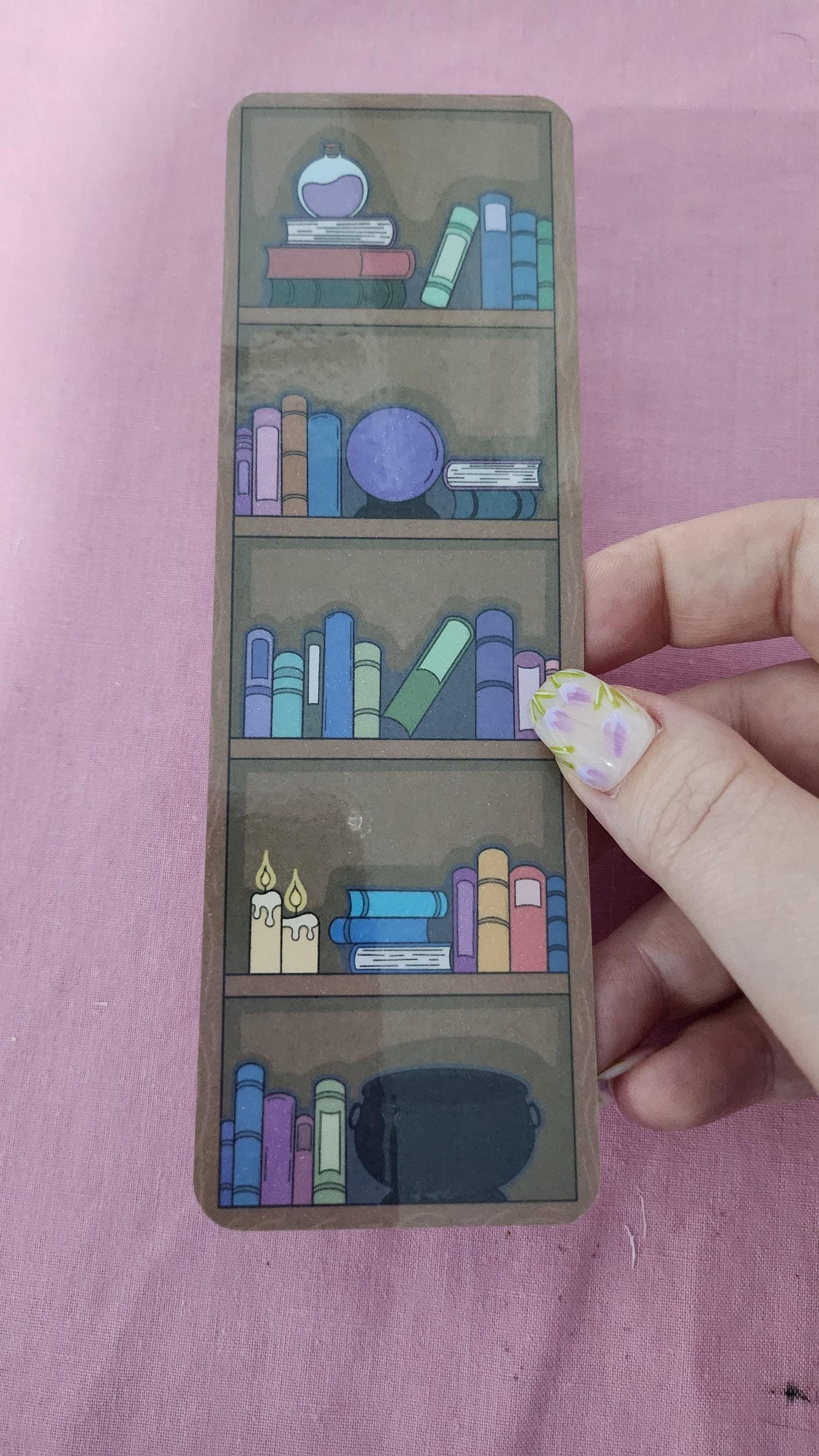 Spooky Witchy Bookshelf - Digitally Drawn Glossy Bookmark
