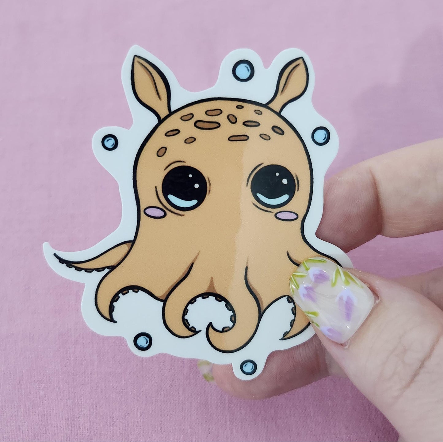 Cute Octopus - Hand Drawn Glossy Vinyl Sticker
