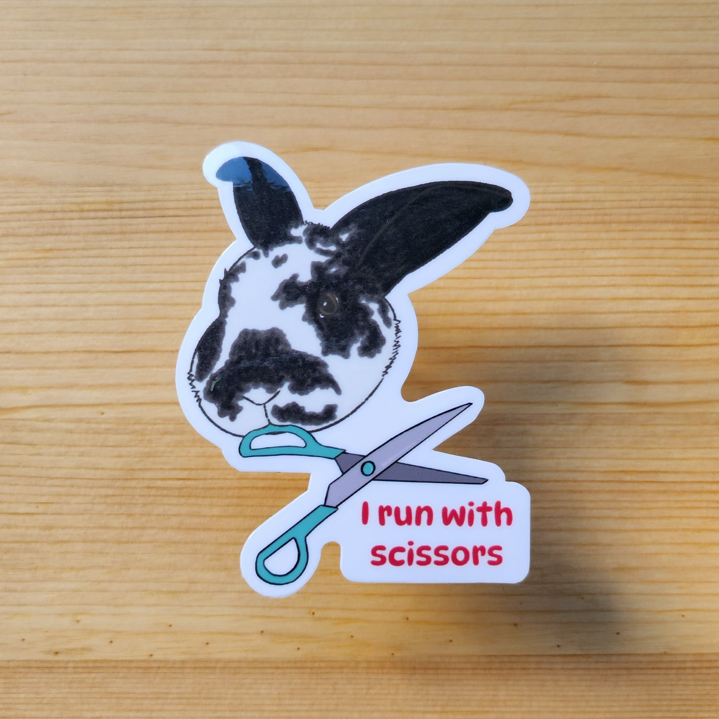 I Run With Scissors - Hand Drawn Glossy Vinyl Sticker