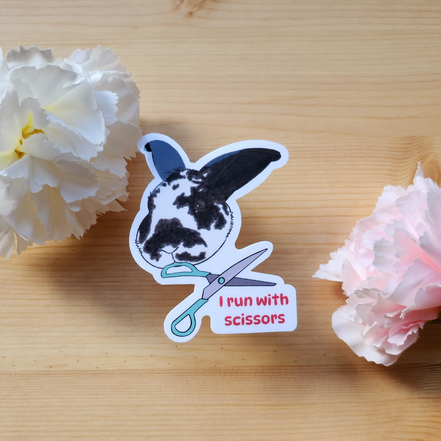 I Run With Scissors - Hand Drawn Glossy Vinyl Sticker