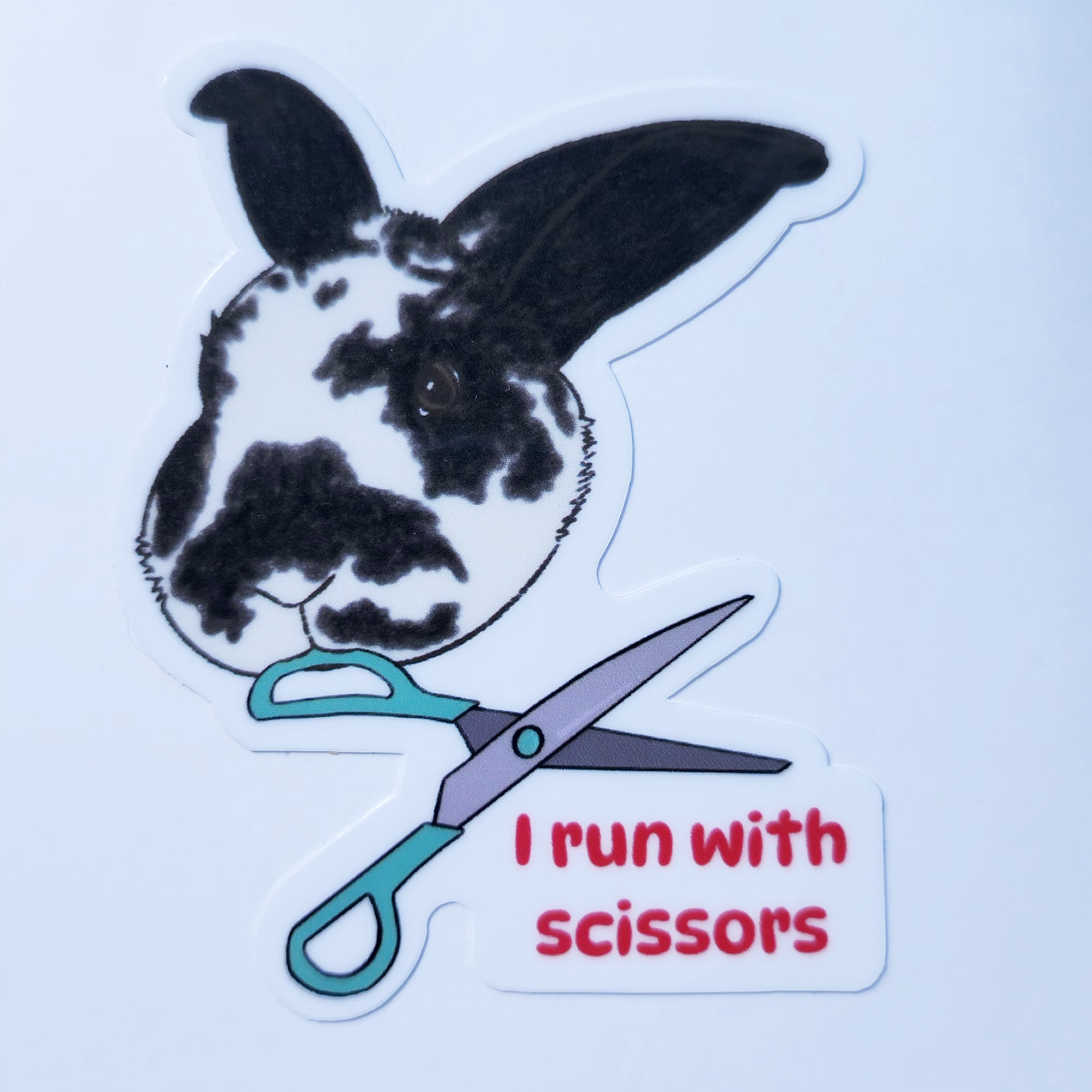 I Run With Scissors - Hand Drawn Glossy Vinyl Sticker