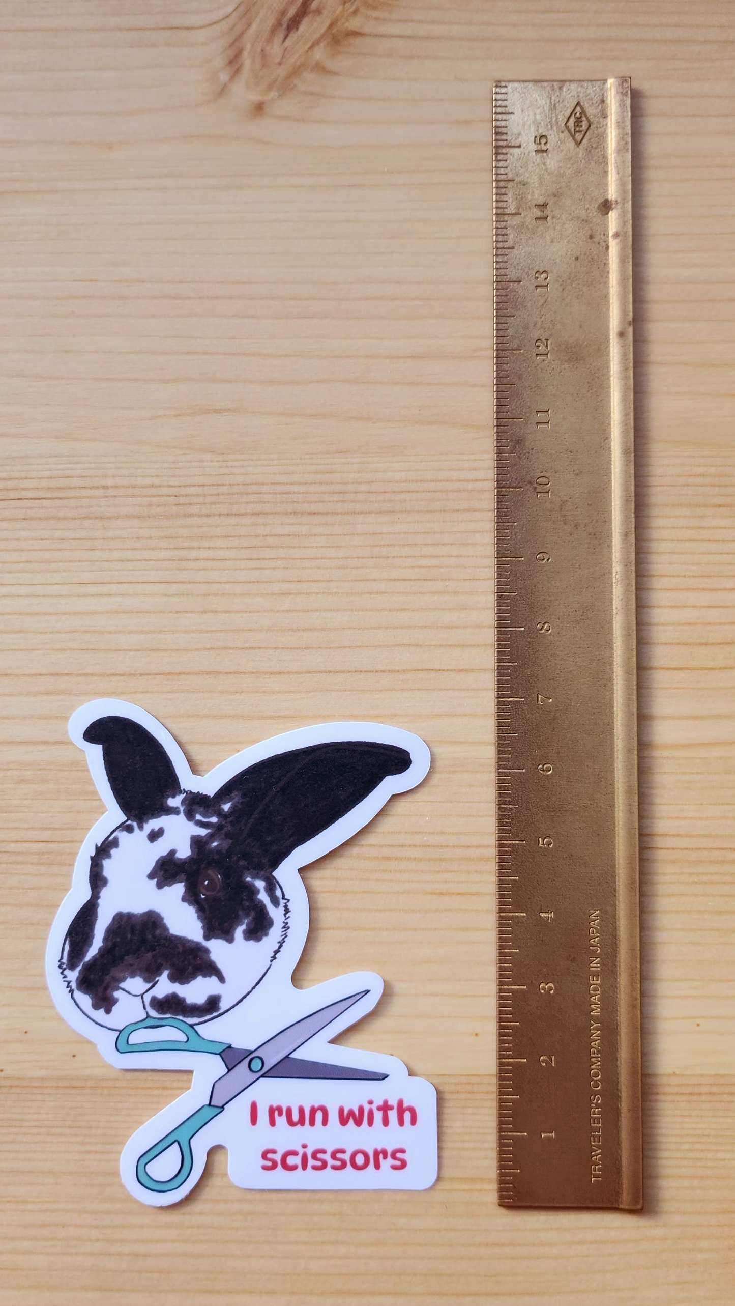 I Run With Scissors - Hand Drawn Glossy Vinyl Sticker