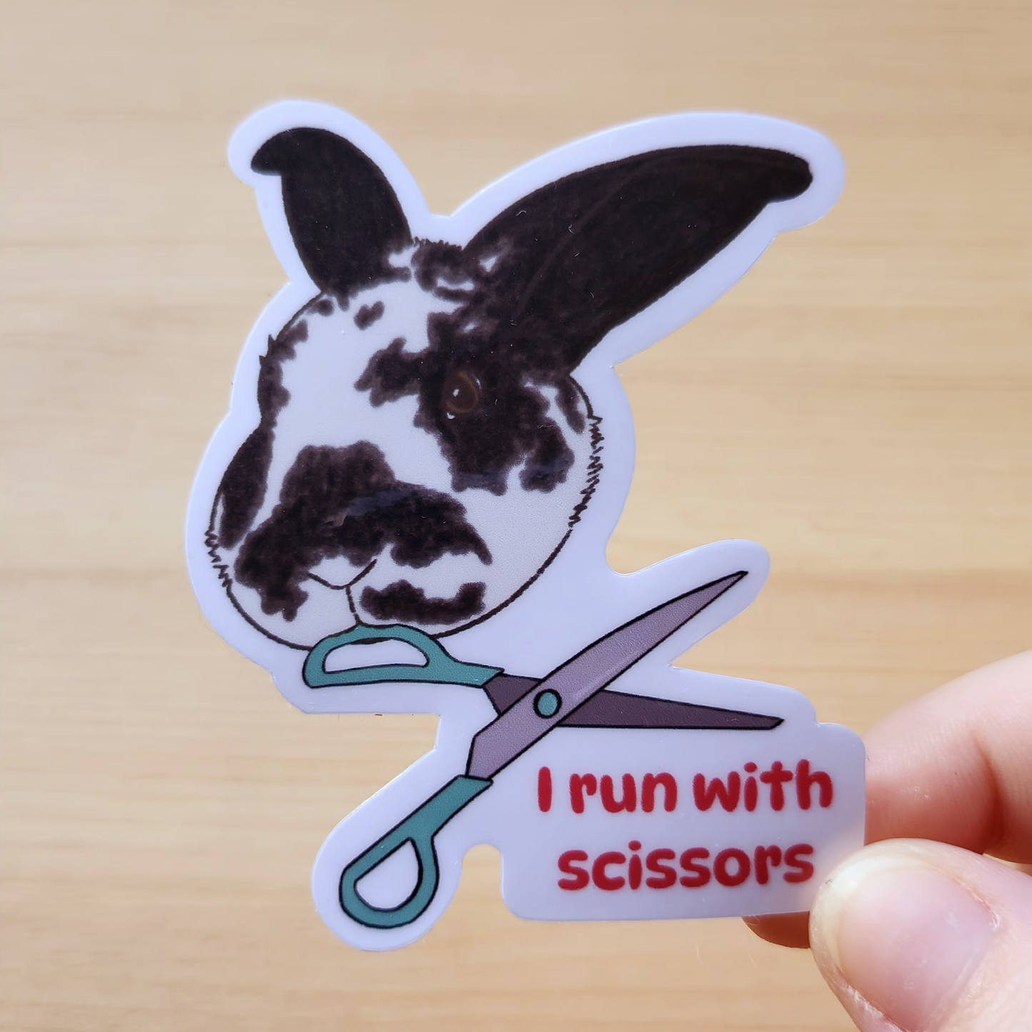 I Run With Scissors - Hand Drawn Glossy Vinyl Sticker