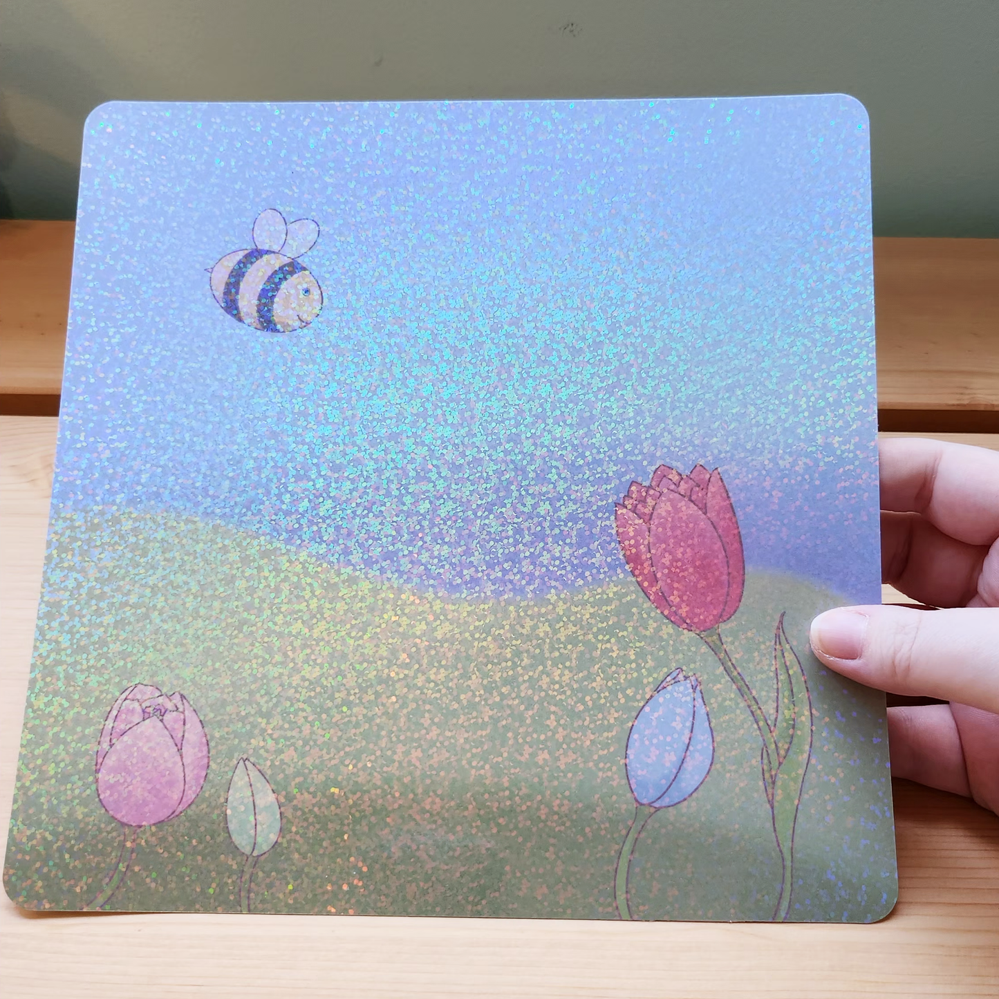 Tulip Field - Hand Drawn Square Art Print