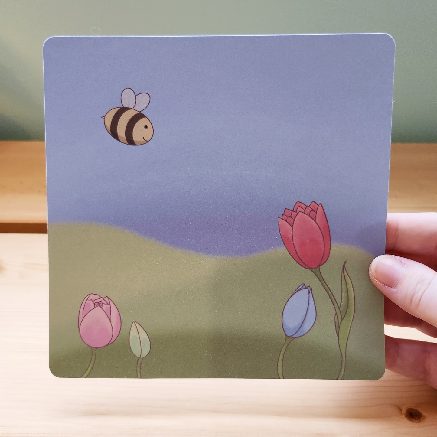 Tulip Field - Hand Drawn Square Art Print