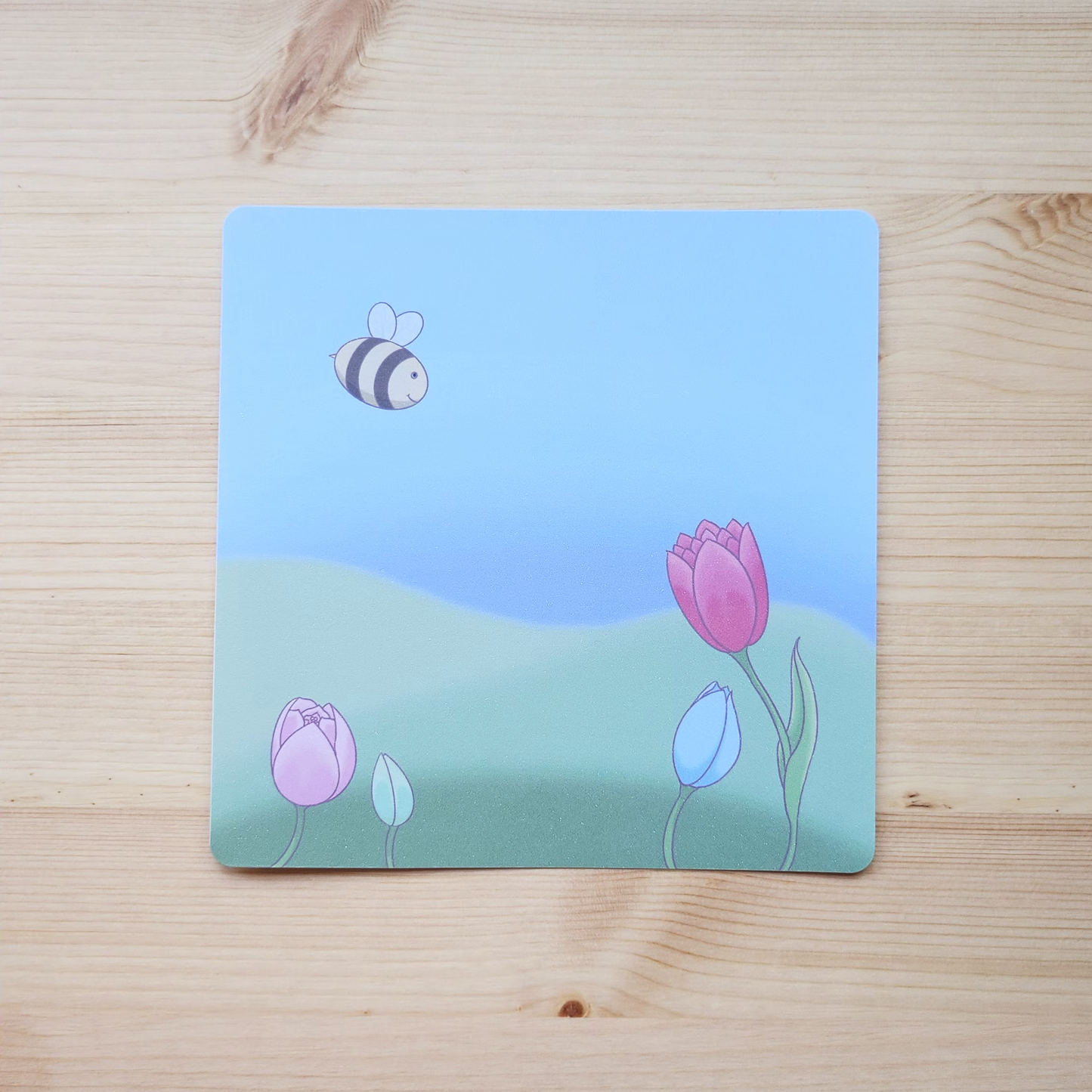 Tulip Field - Hand Drawn Square Art Print