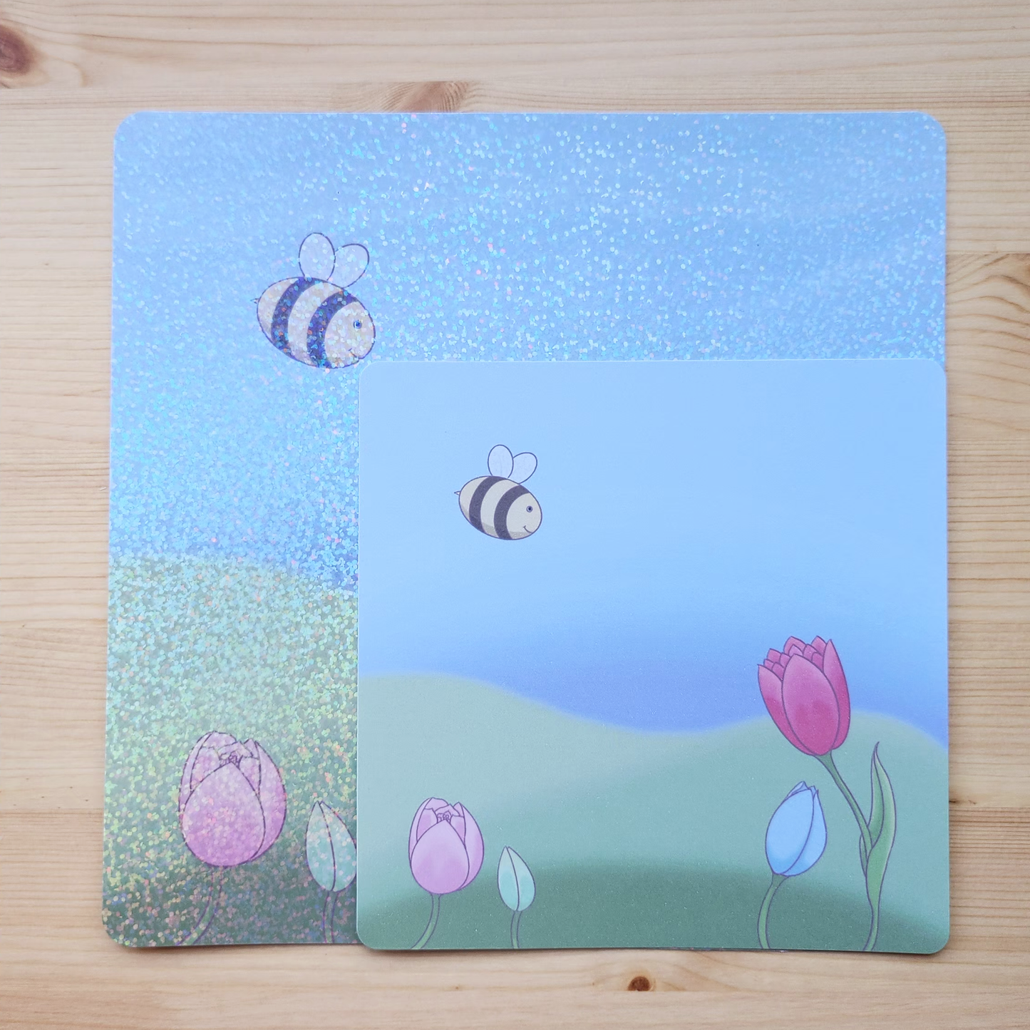 Tulip Field - Hand Drawn Square Art Print
