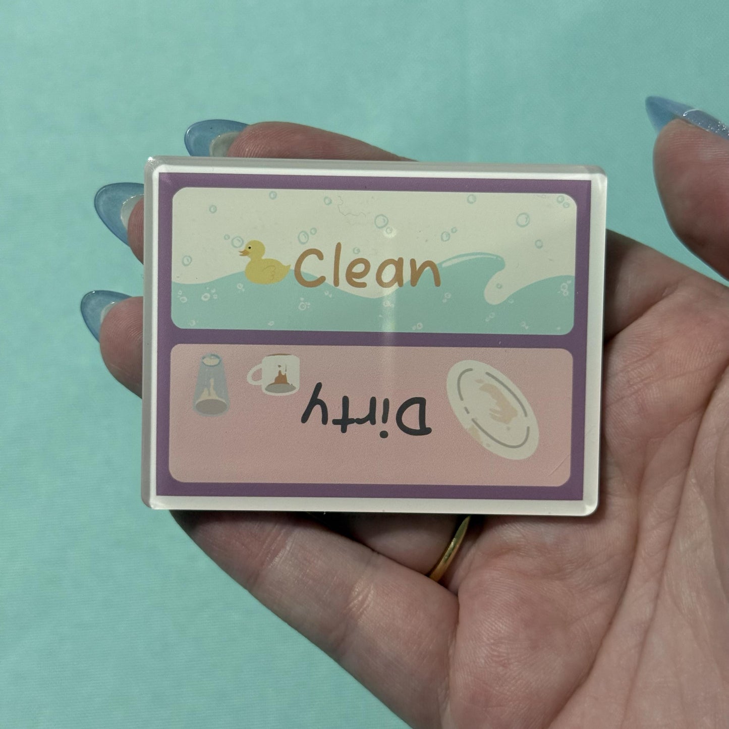 Cute Dishwasher Clean and Dirty Acrylic Magnet