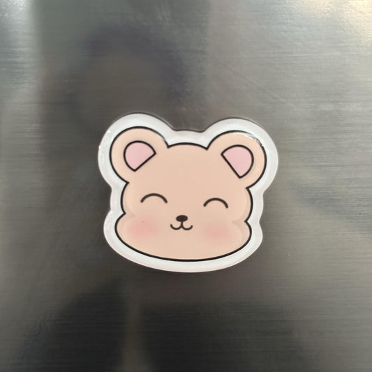 Marshmallow Brown Bear - Mini Acrylic Magnet