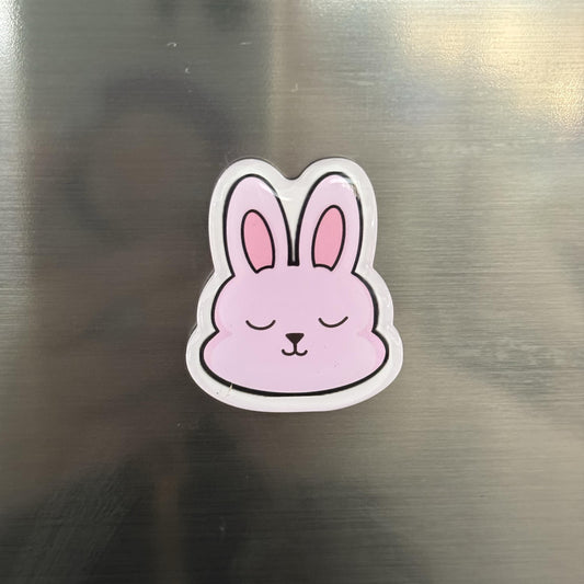 Marshmallow Pink Bunny - Mini Acrylic Magnet
