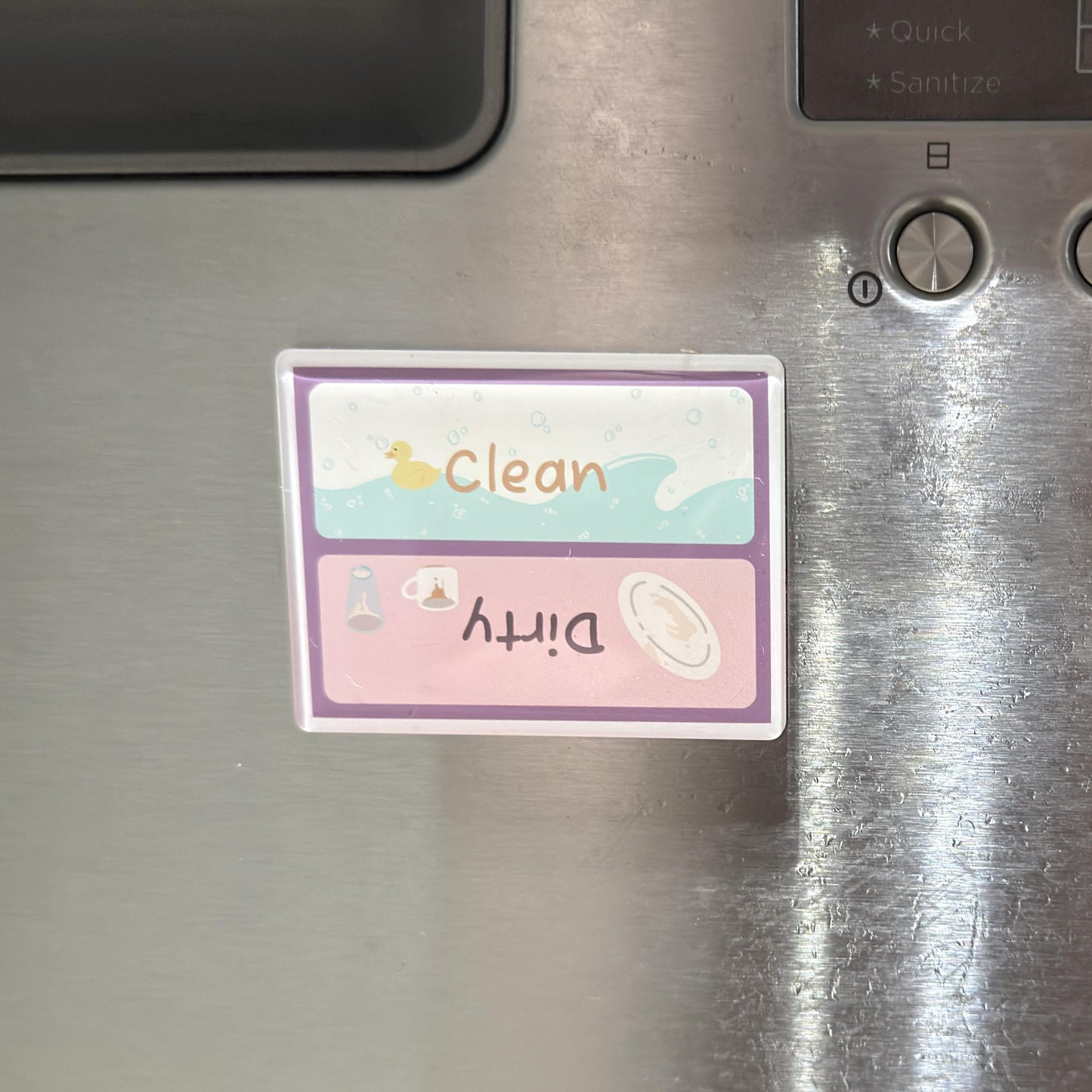 Cute Dishwasher Clean and Dirty Acrylic Magnet