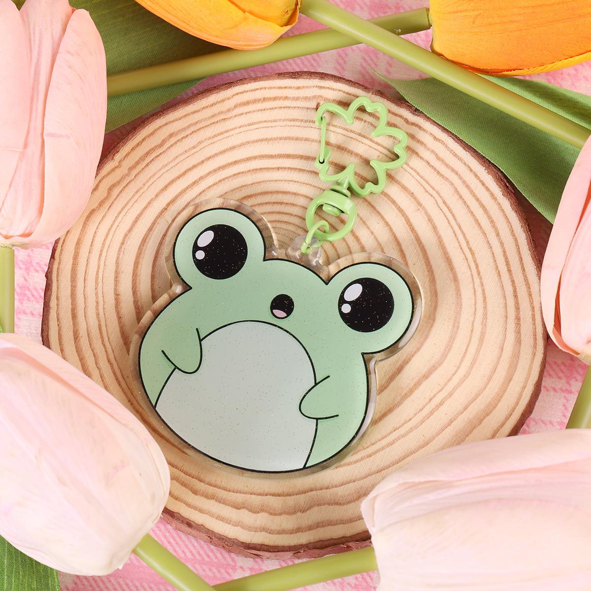 Glittery Cute Baby Frog Keychain