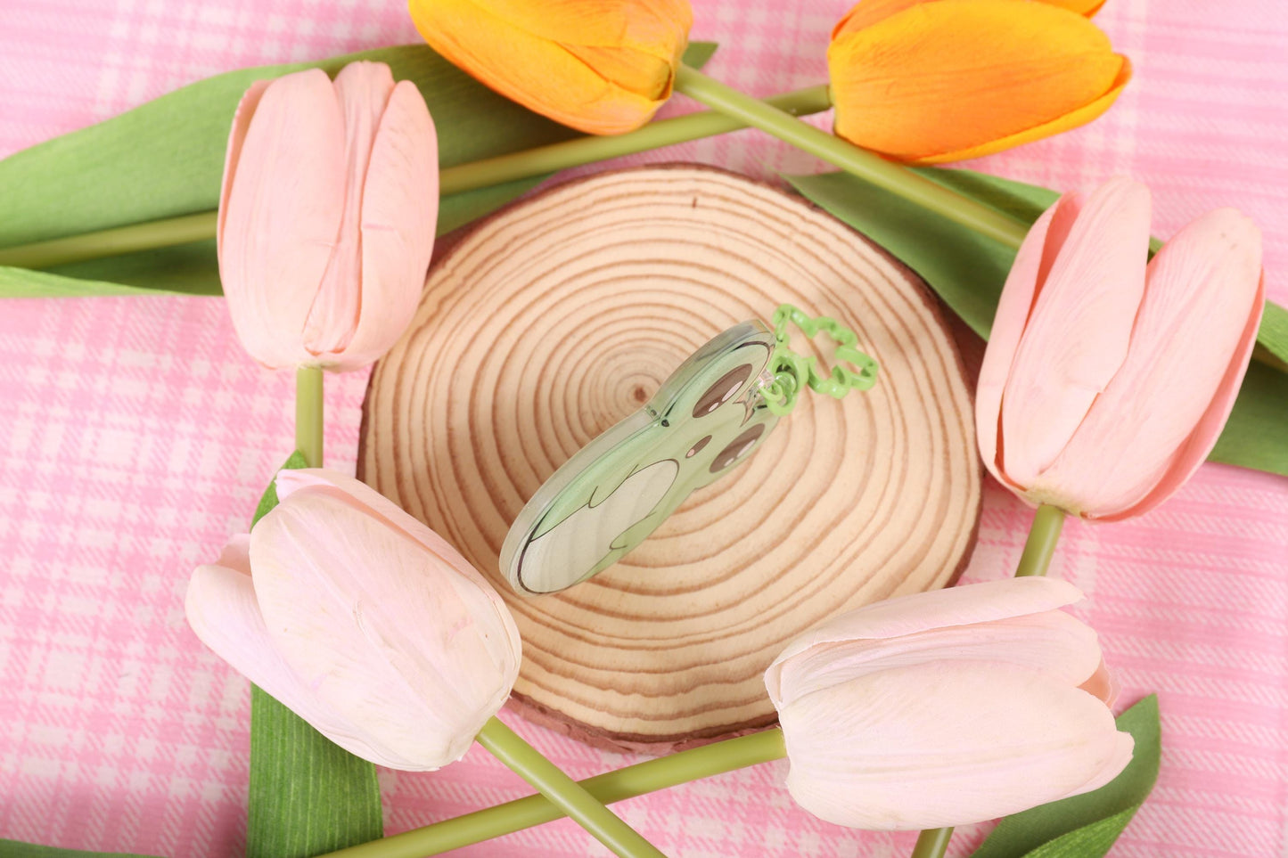 Glittery Cute Baby Frog Keychain